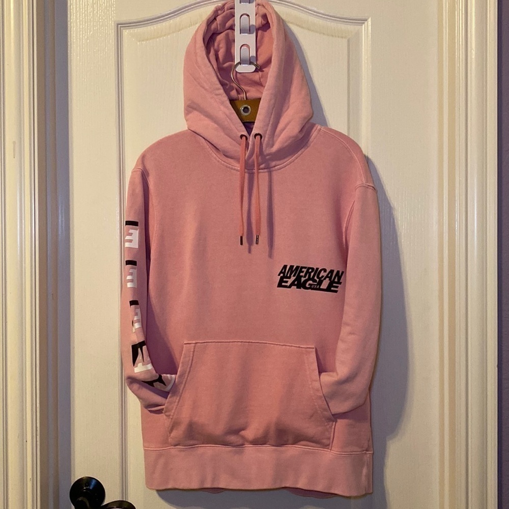 American Eagle Outfitters Men's Pink Hoodie Sweatshirt Size Medium NWOT
